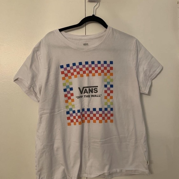 Vans Tops - Vans Rainbow check tee shirt